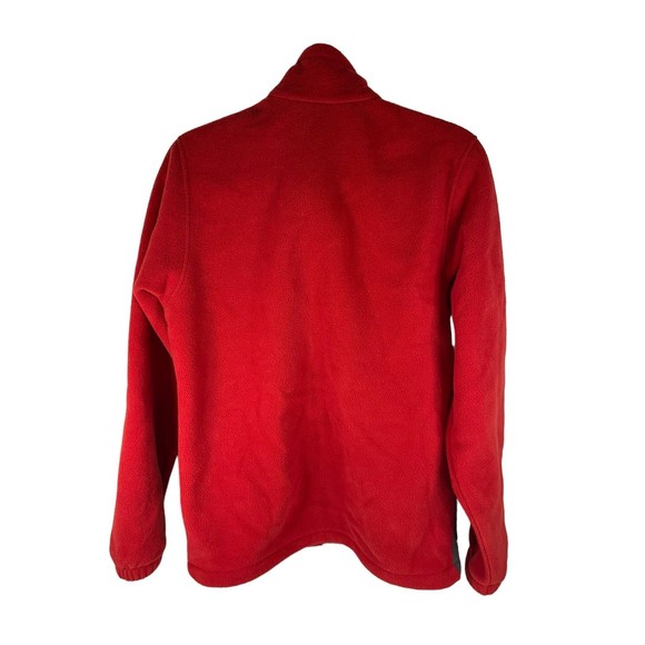Columbia Fleece Jacket mens Crimson Colorblock Zip Up w Embroidered Logo S BoxAR - Picture 2 of 5